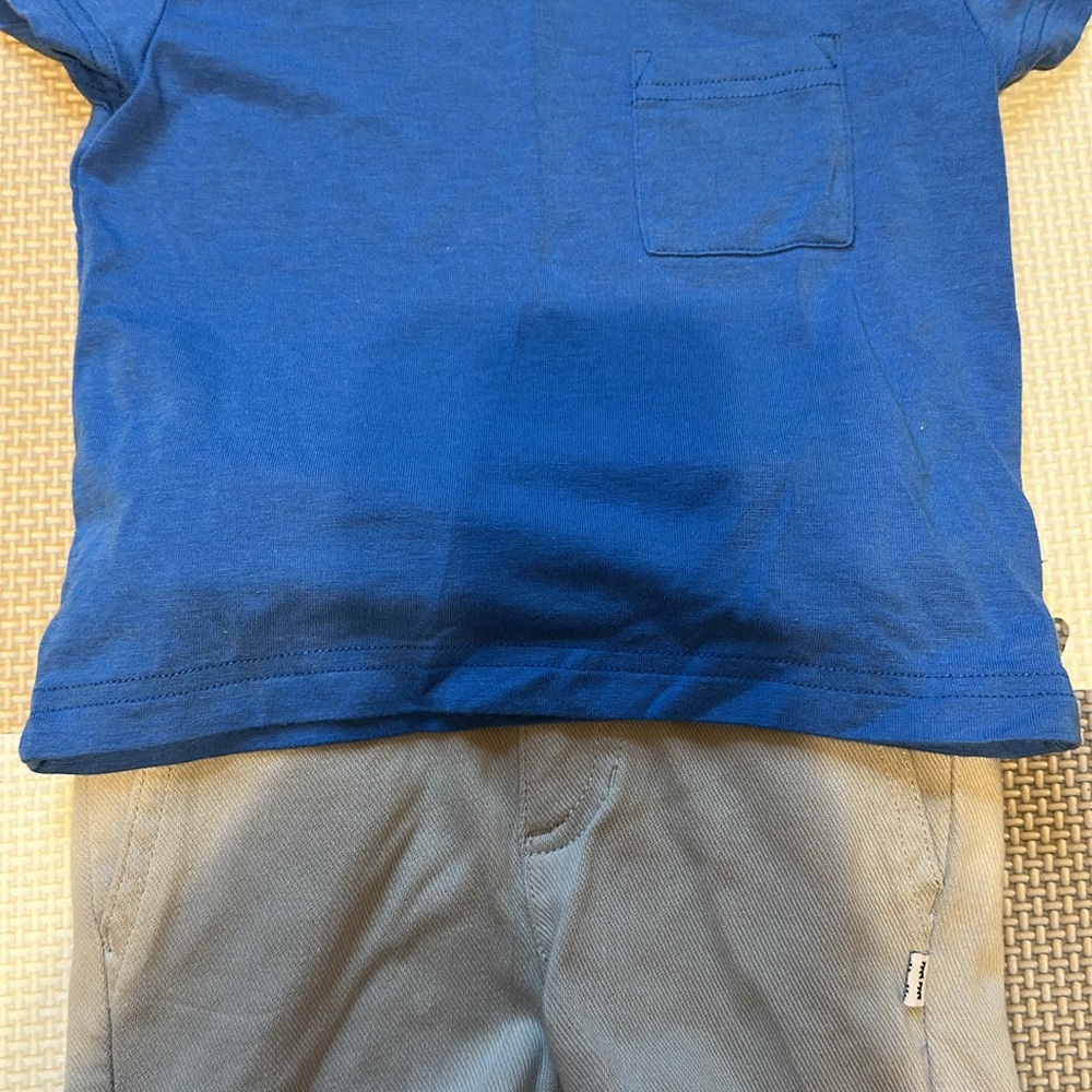 Little Sleepies Blue T and Grey Chino Shorts Set